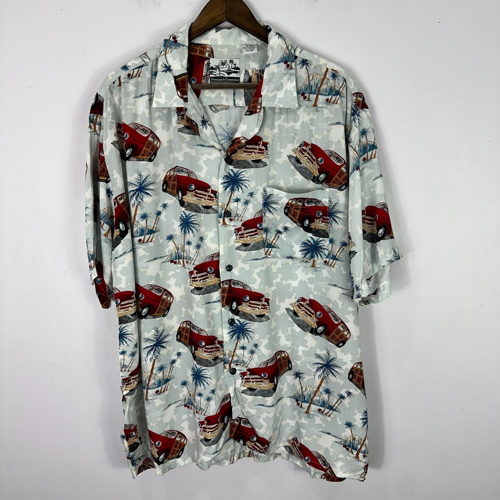 Pineapple Connection Button Up Shirt Mens XL Short Sleeve Hawaiian Camp Retro